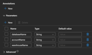 Azure Data Factory Linked Services Parameters