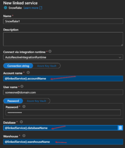 Azure Data Factory Linked Service